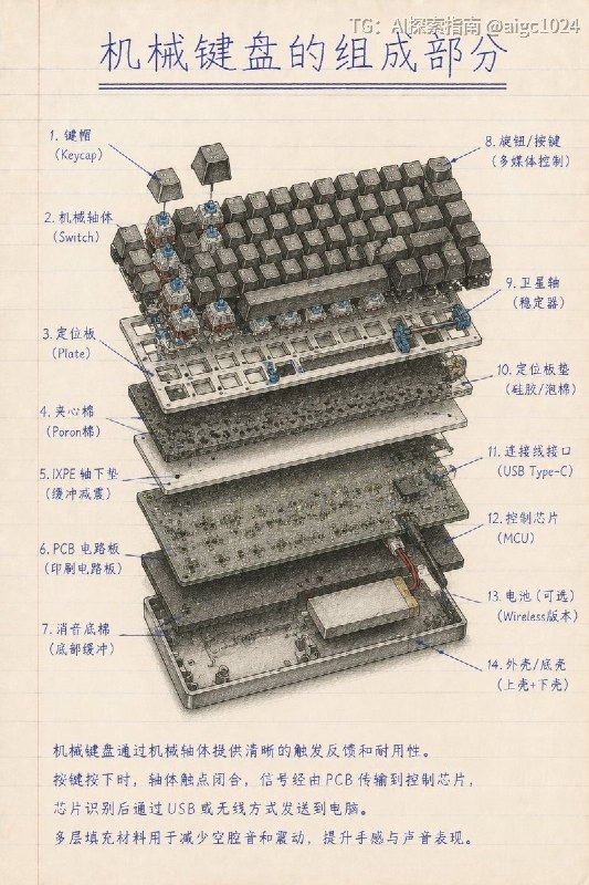 分享一波GPT-Image生成手绘工程科普信息图的提示词提示词如下⬇️创作一张竖版手绘工程科普信息图，主为《[主]的组成部分》