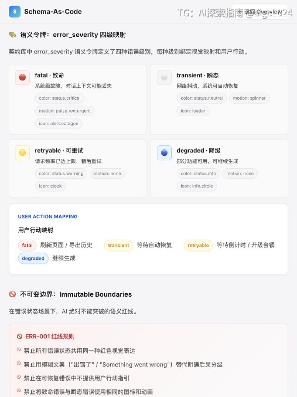 错误状态：按用户后果分类而非按颜色分类Schema-As-Code 阶段一