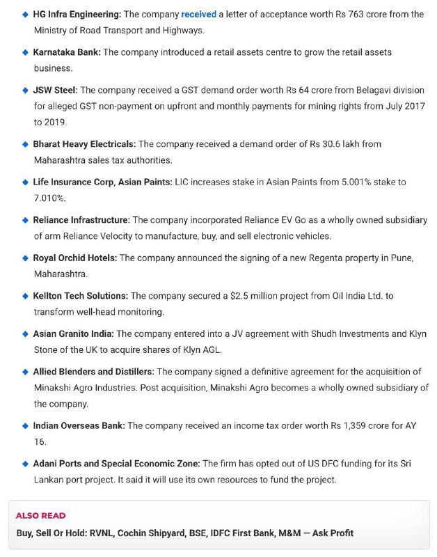 Stocks to WatchStocks to Watch