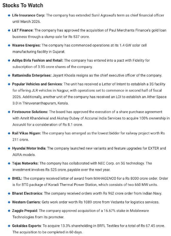 Stocks to WatchStocks to Watch