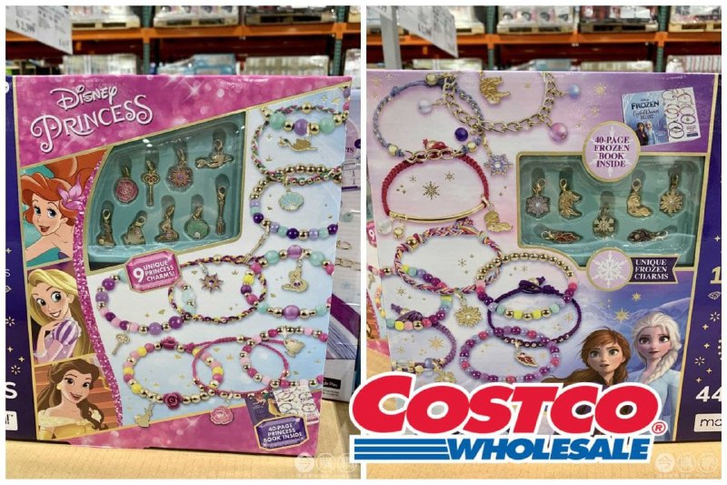 Costco新商品，迪士尼手作串珠手鍊組 ，組合起來每件都超級閃亮，可製出18種不同款式手鍊，少女心爆發🤩新商品情報連結 