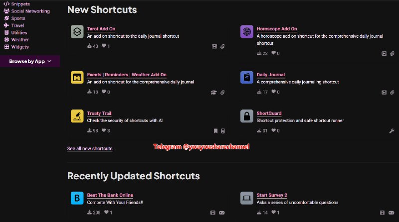 苹果iOS快捷指令大全库网站-RoutineHub  #iOS #快捷指令一个苹果iOS快捷指令大全库网站，收录全球热门的各种类型的苹果iOS快捷指令，做了详细的分类，可以根据需求类型进行查找，非常丰富齐全