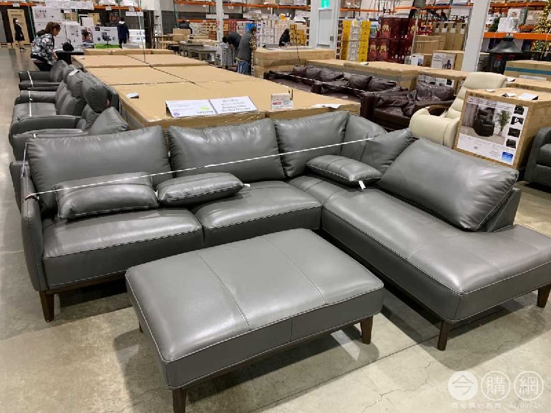 Costco折價通知12/13前 折價12000元 #這個優惠數量有限喔K-MOTION 全牛皮沙發組附椅凳 #128547