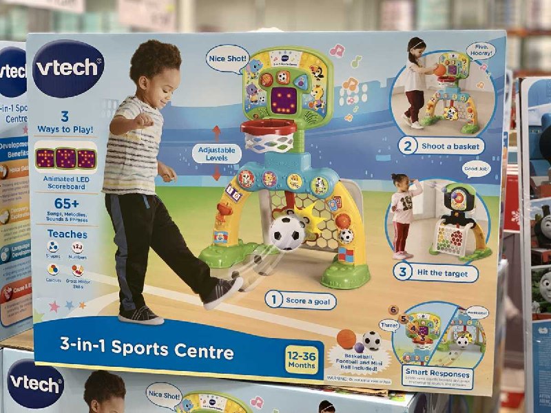 Costco新商品，VTECH 三合一健身運動場，可以踢球，投球，還有含電子計分板，適合12~36個月的寶寶遊玩新商品情報連結 